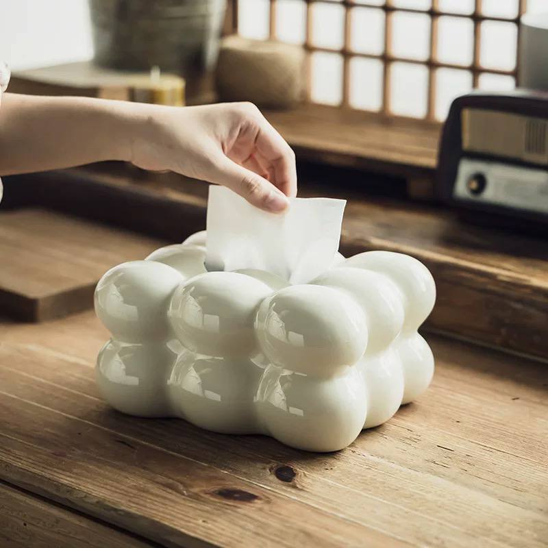 Bubbles Porcelain Tissue Box