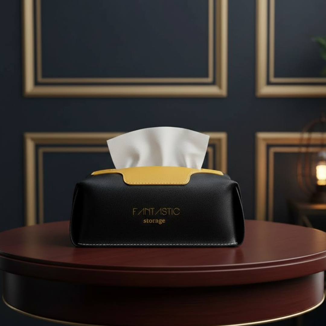 Leather tissue box - S59