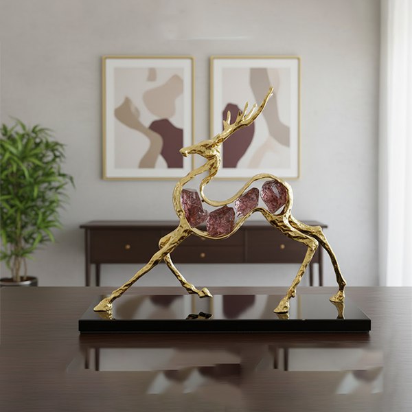 Golden Victory Figurine on Crystal Base-MM122