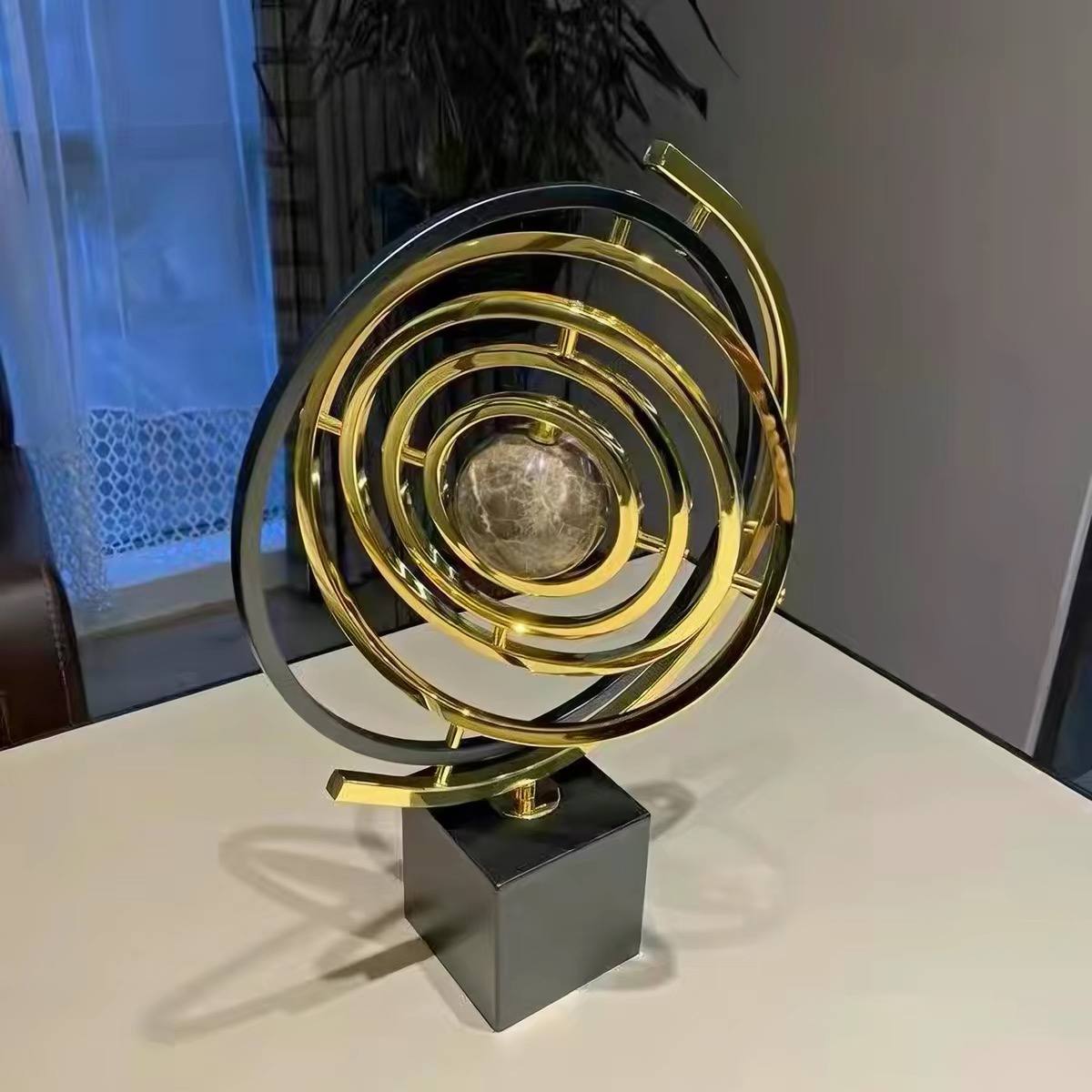 Celestial Gyroscopic Metal Decor Sculpture-MM232