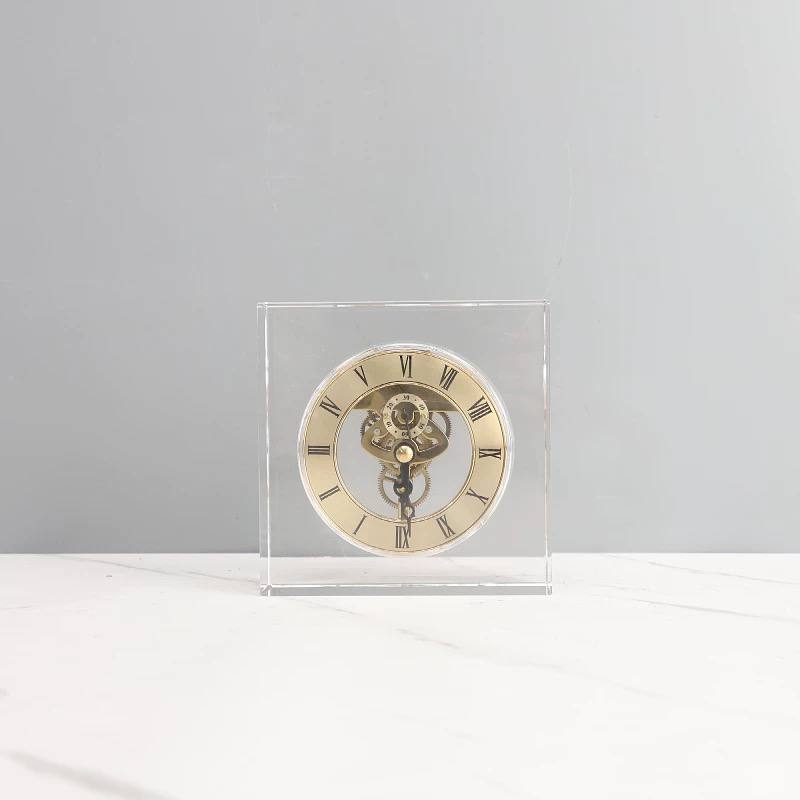 Crystal Cube Mechanical Desk Clock-GH82