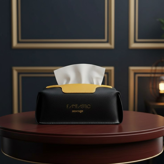 Leather tissue box - S59