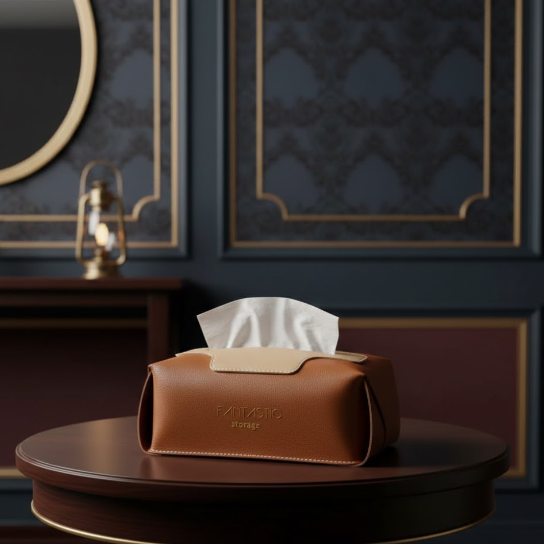 Leather tissue box - S58