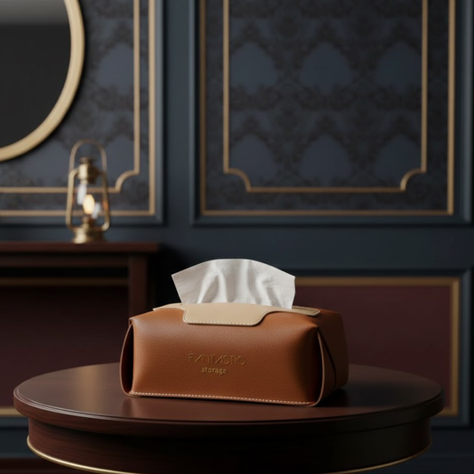 Leather tissue box - S58