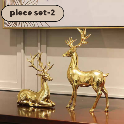 Luxury Golden Stag and Doe Figurine Set--MM109