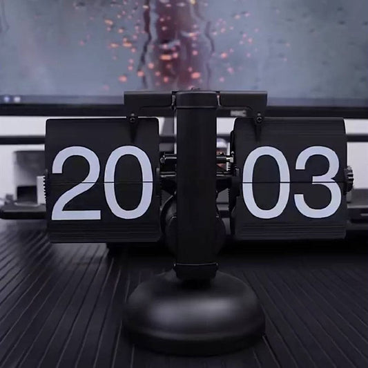 Retro Mechanical Auto Flip Desk Clock-MM180