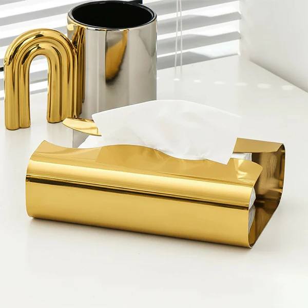 Modern Curved Metal Tissue Box Cover-MM112