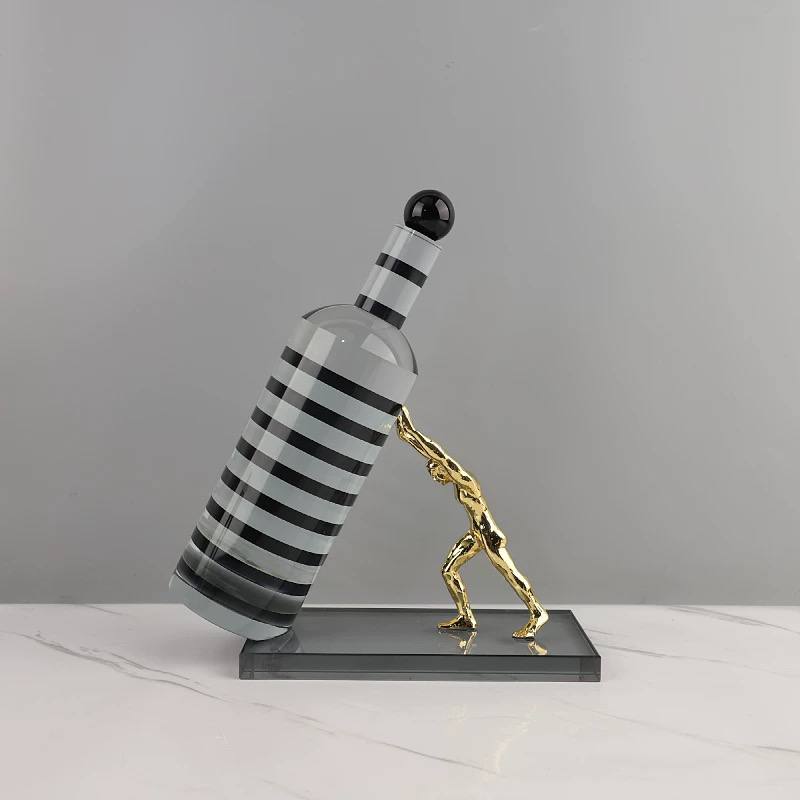 Abstract Wine Bottle Holder Sculpture-MM119