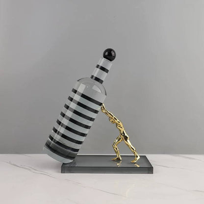 Abstract Wine Bottle Holder Sculpture-MM119