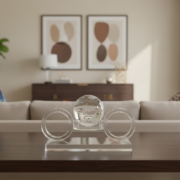 Modern Crystal Globe Sculpture-MM125