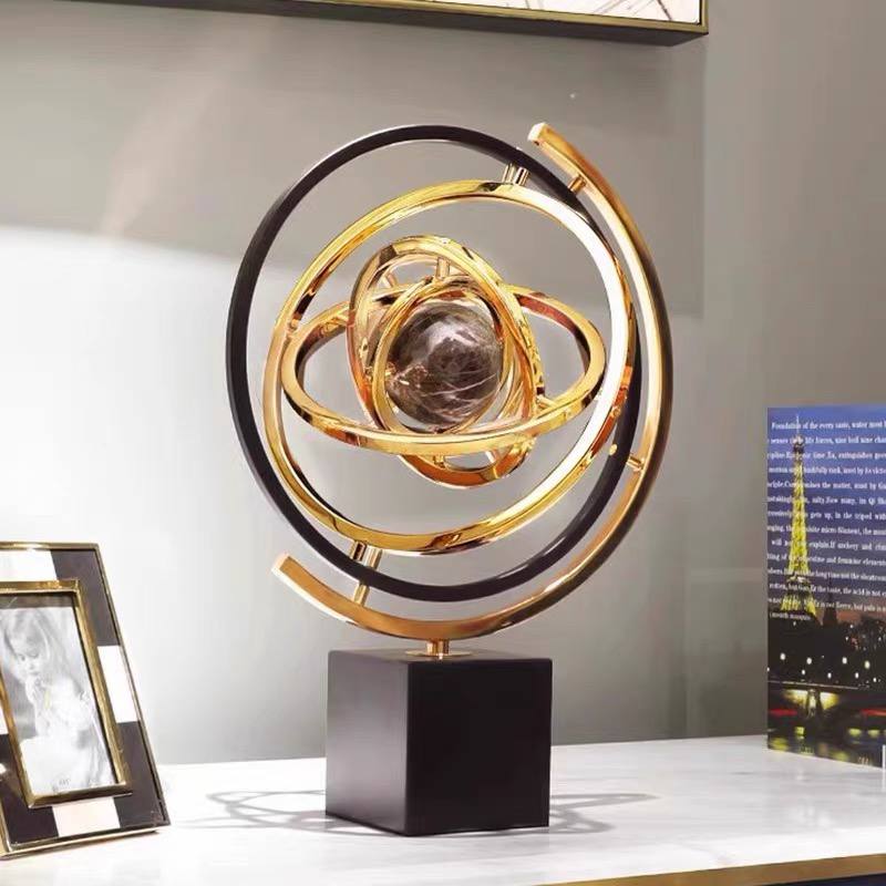 Celestial Gyroscopic Metal Decor Sculpture-MM232