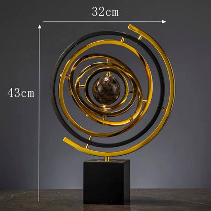 Celestial Gyroscopic Metal Decor Sculpture-MM232