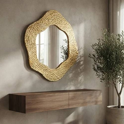 Golden Abstract Wall Mirror-JD46