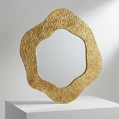 Golden Abstract Wall Mirror-JD46