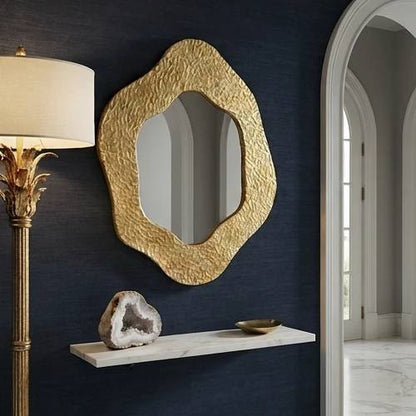 Golden Abstract Wall Mirror-JD46