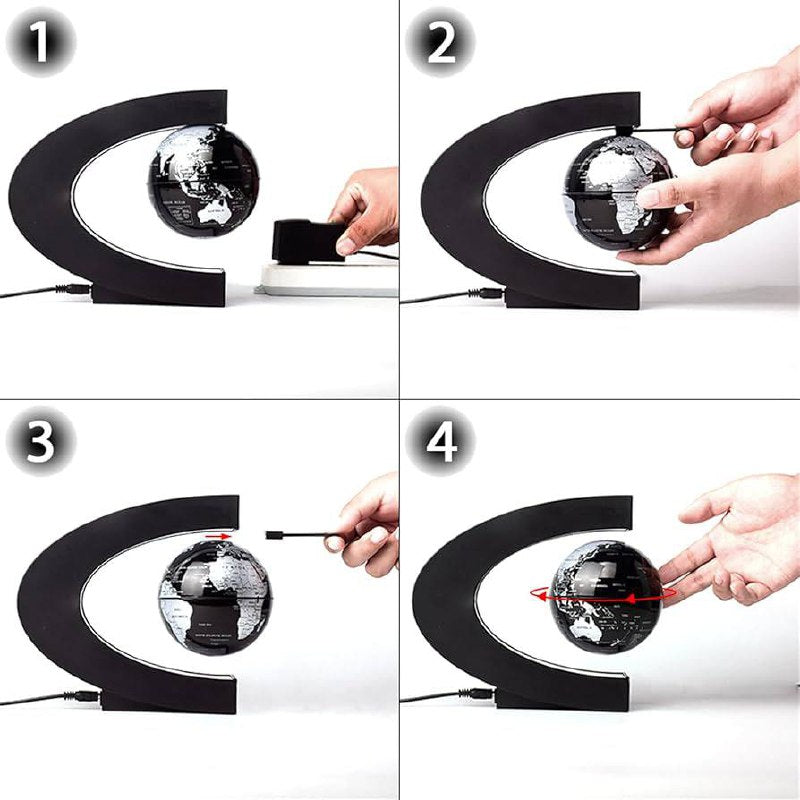 Floating magnetic globe with LED technology