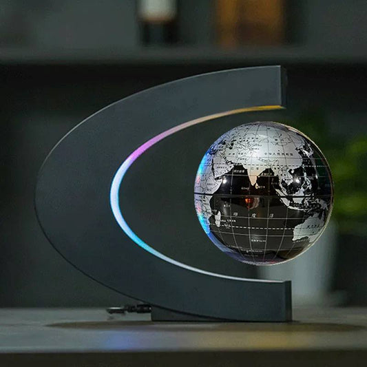 Floating magnetic globe with LED technology